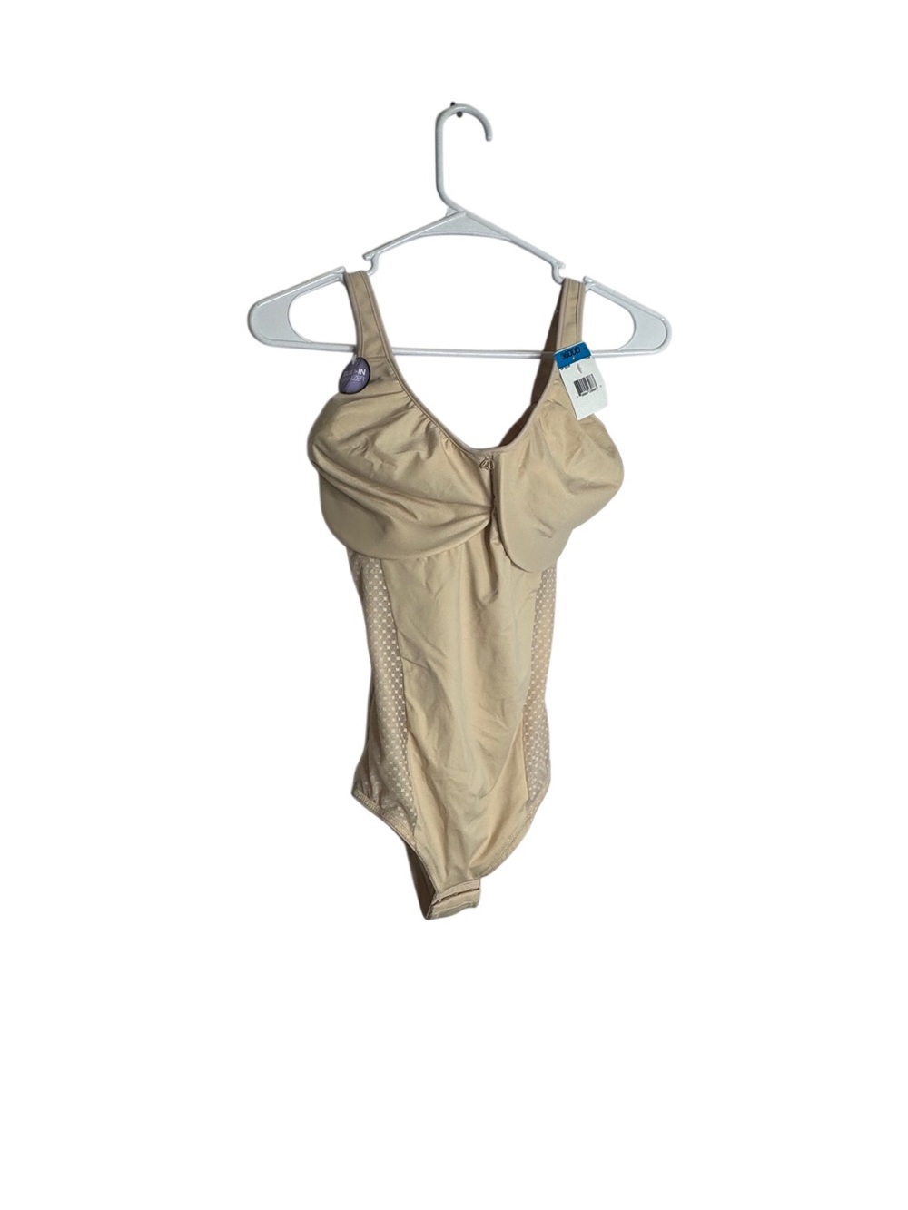 Bali Beige One-Piece Shapewear with Light Bust Support Bra NWT